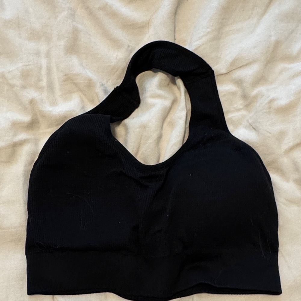 NVGTN Black Ribbed Halter Tank Top
